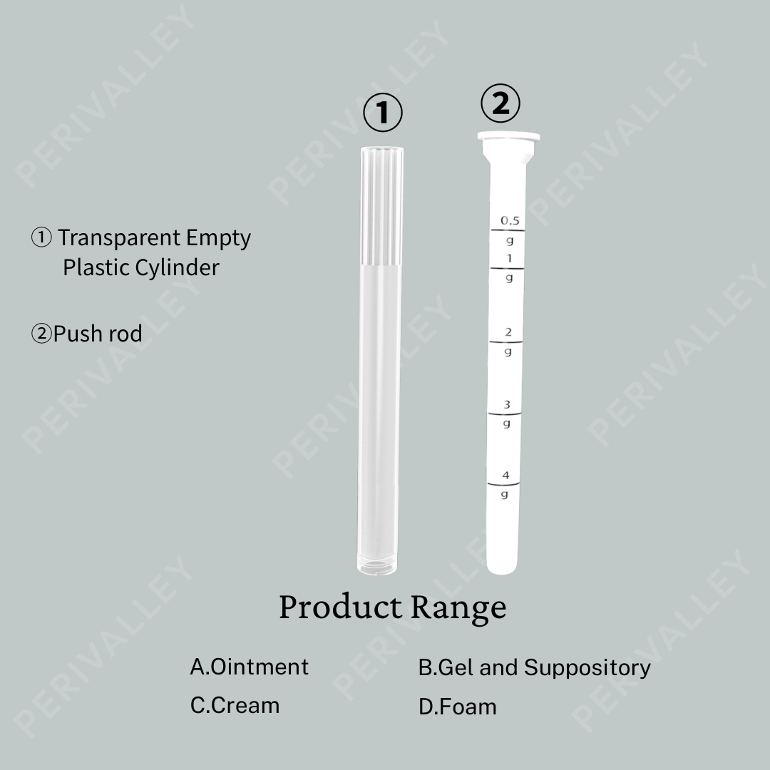 Disposable Plastic Vaginal Applicator with Threaded End and Comfort Tip,Fits Personal Lube capsule Cream Pills, Tablet Suppositories Products, Dual Dosage cream weight Markings 20pack