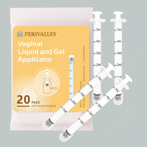 Disposable Plastic Vaginal Applicator with Threaded End and Comfort Tip，Fits Personal Lube and Cream Products， Dual Dosage Markings 20pack