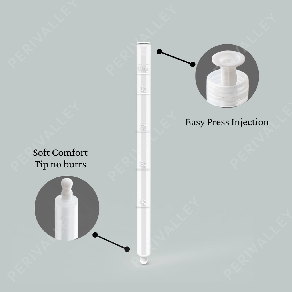 Disposable Plastic Vaginal Applicator with Threaded End and Comfort Tip，Fits Personal Lube and Cream Products， Dual Dosage Markings 20pack